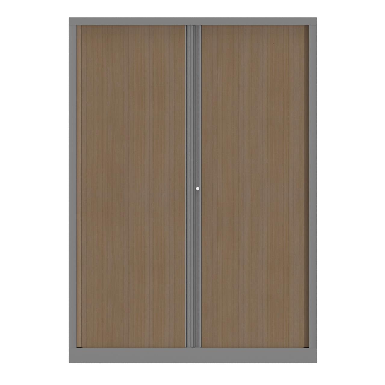 Armoire  rideaux mtallique Confort+ maxi-largeur 140 x Ht 198 cm - corps Aluminium rideaux Chne
