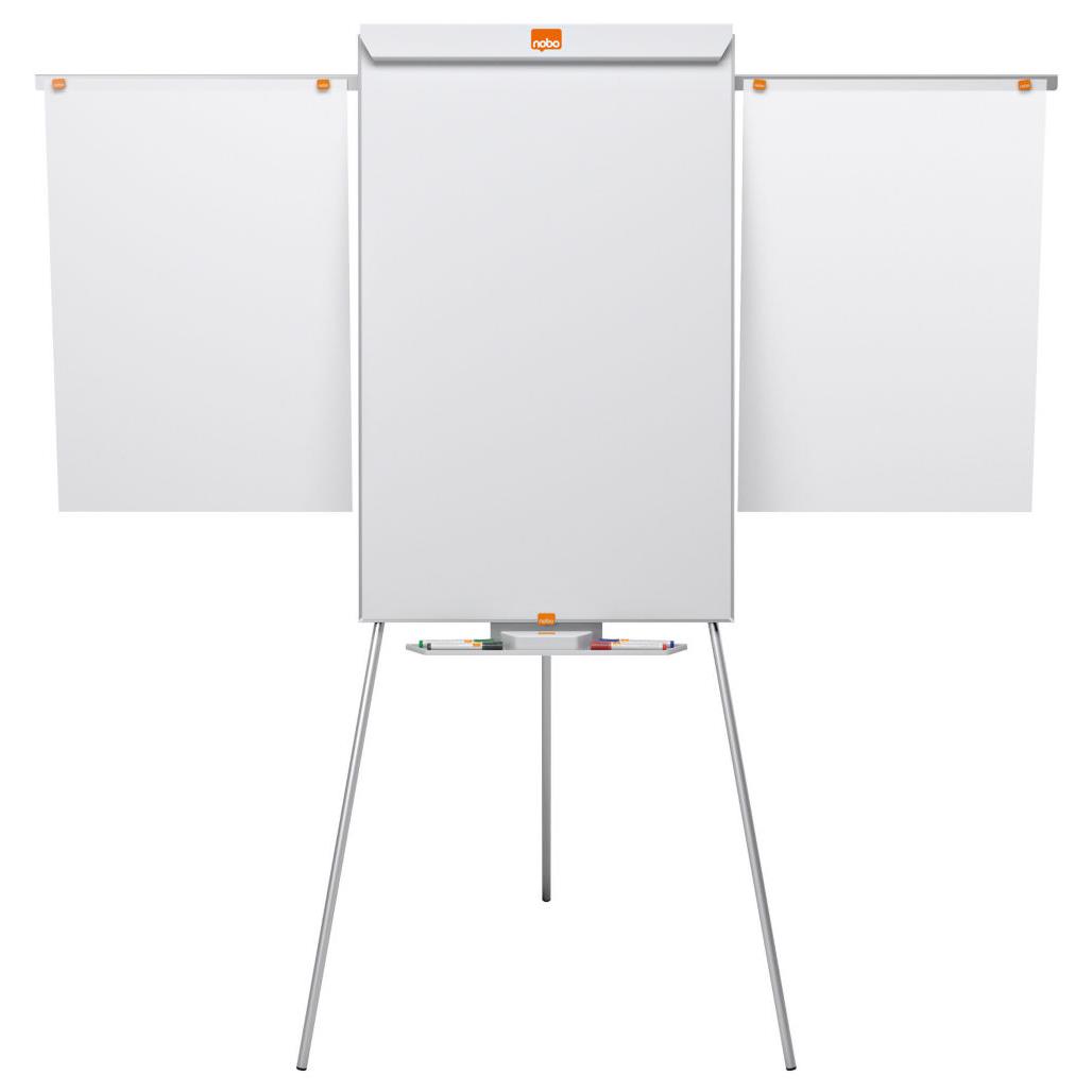 Chevalet Nobo Shark et tableau blanc mobile - surface magntique en acier - cadre en aluminium - 1 000 x 685 mm