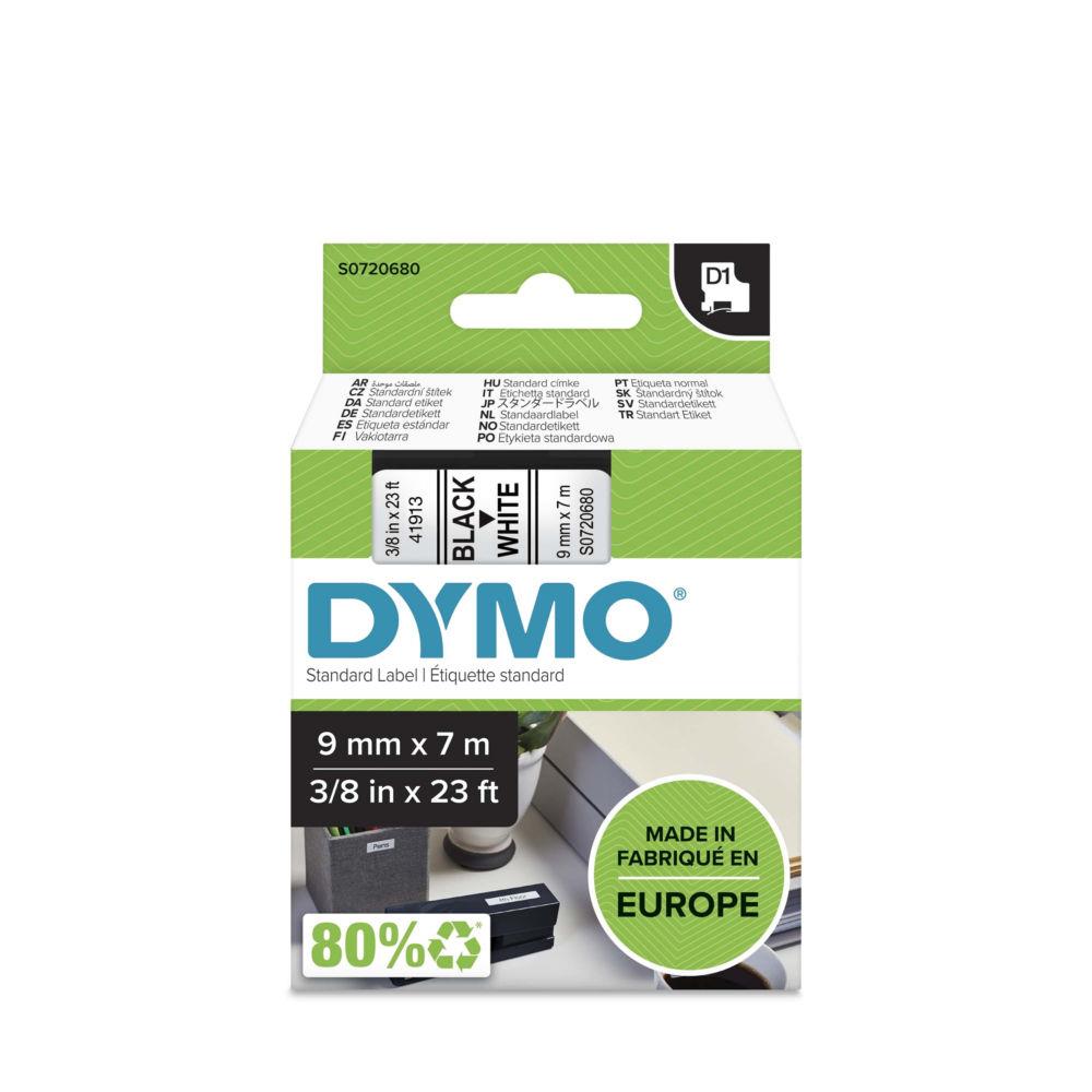 Ruban Dymo D1 - 40913 - Rubans noir / blanc - 9 mm x 7 m