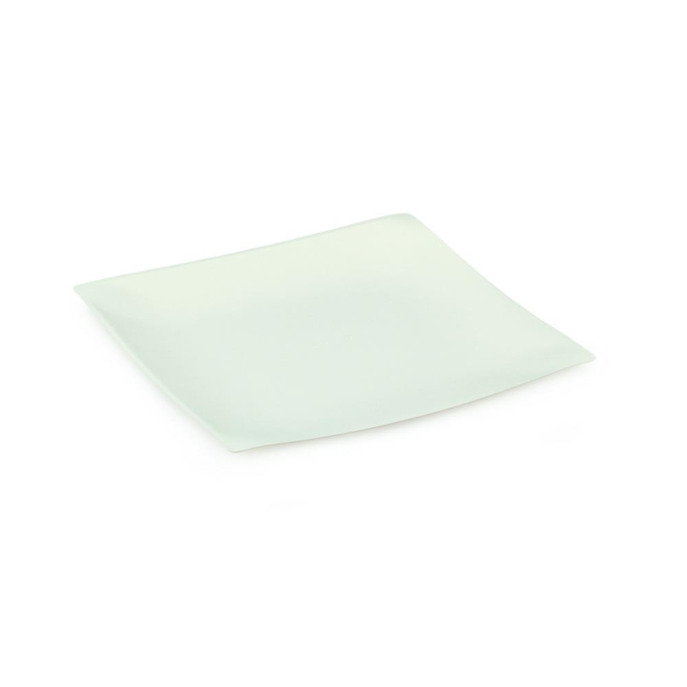 Assiette jetable carre en canne  sucre 20 x 20 cm - Blanc (carton 100 units)