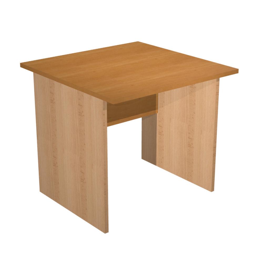 Bureau droit Pulse Bois - L80 x P80 cm - Plateau Aulne - Pieds panneaux Htre