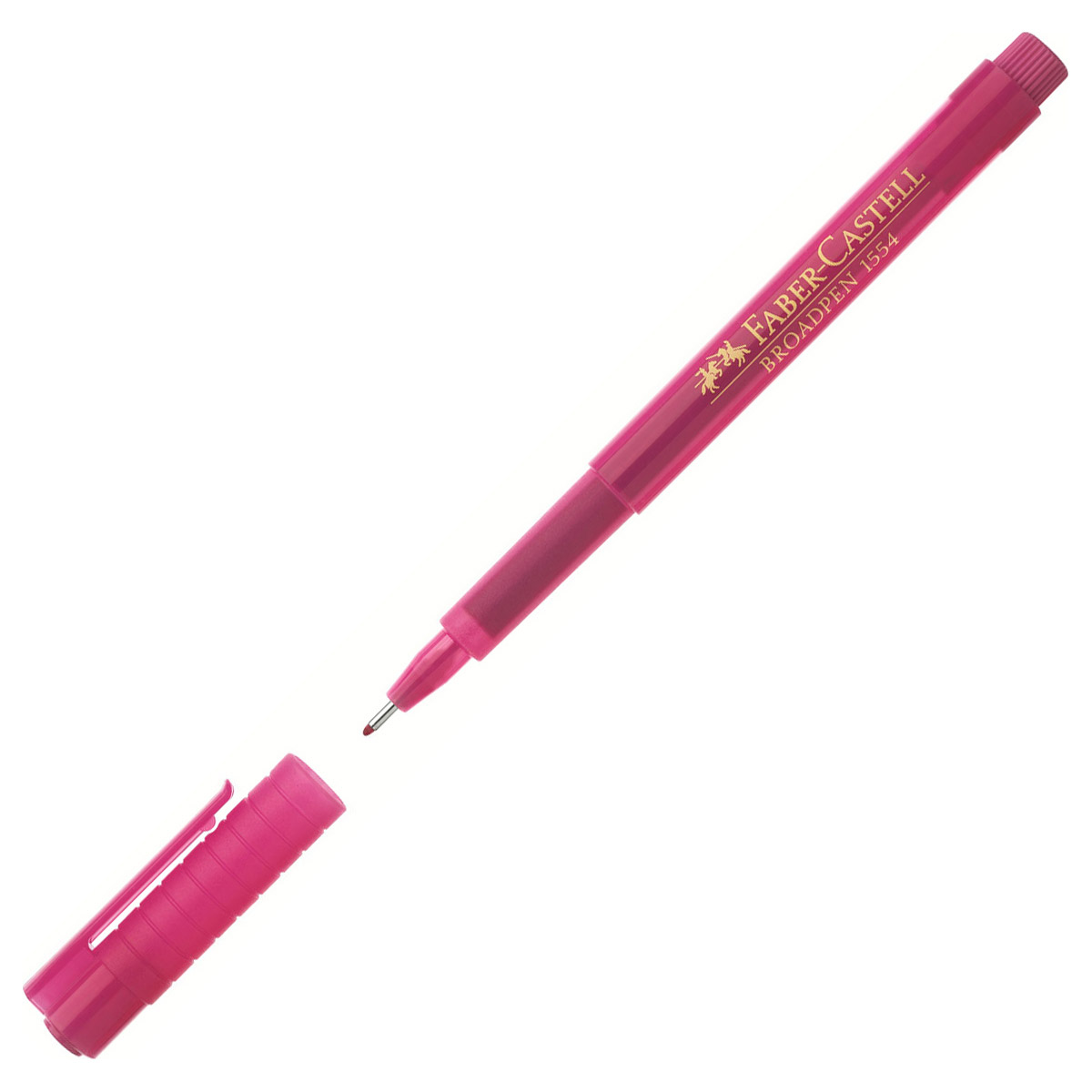 Stylo feutre rose - pointe large 0,8 mm - corps transparent - encre rose ind�l�bile