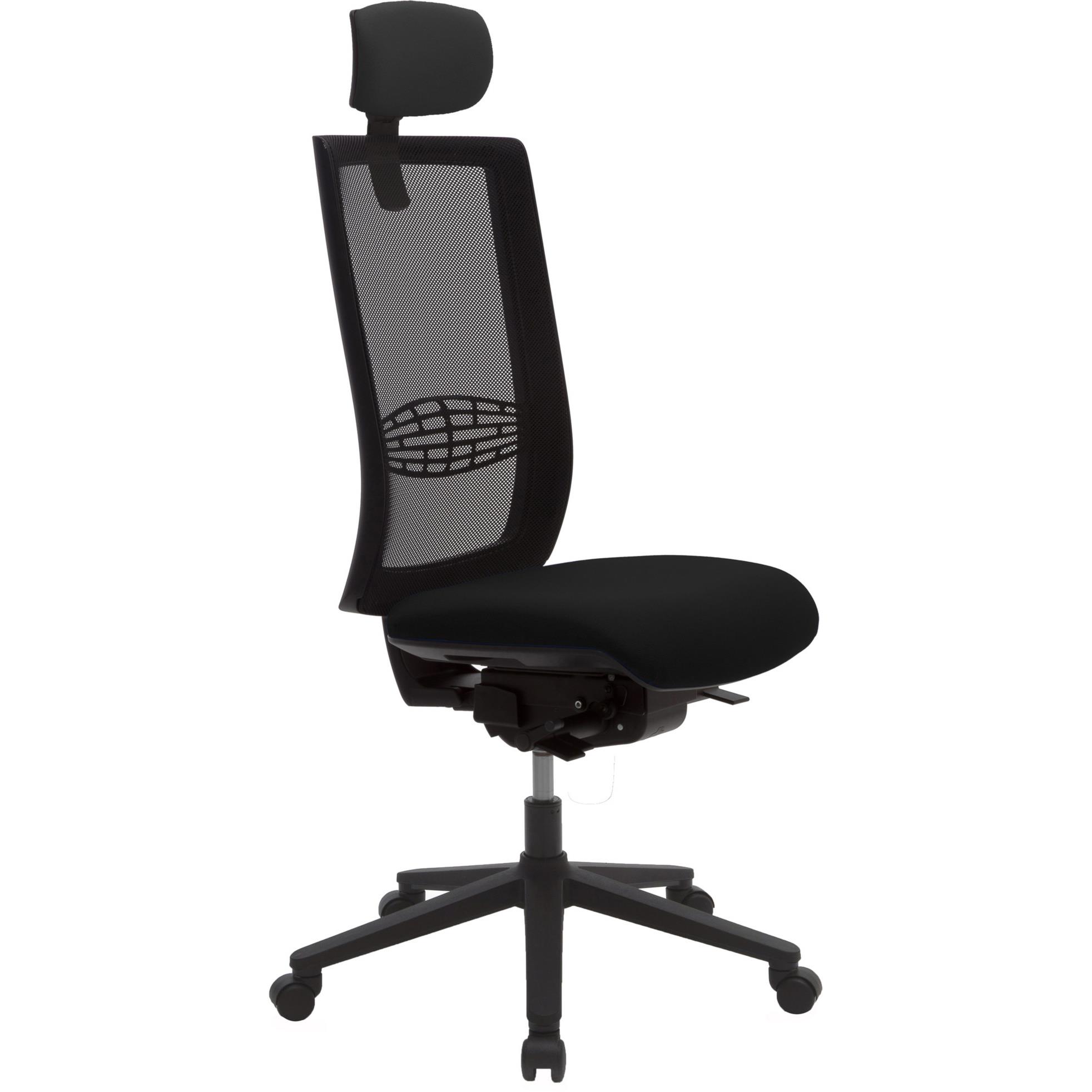 Sige de bureau Iris - maille,tissu avec ttire - dossier 82 cm - noir