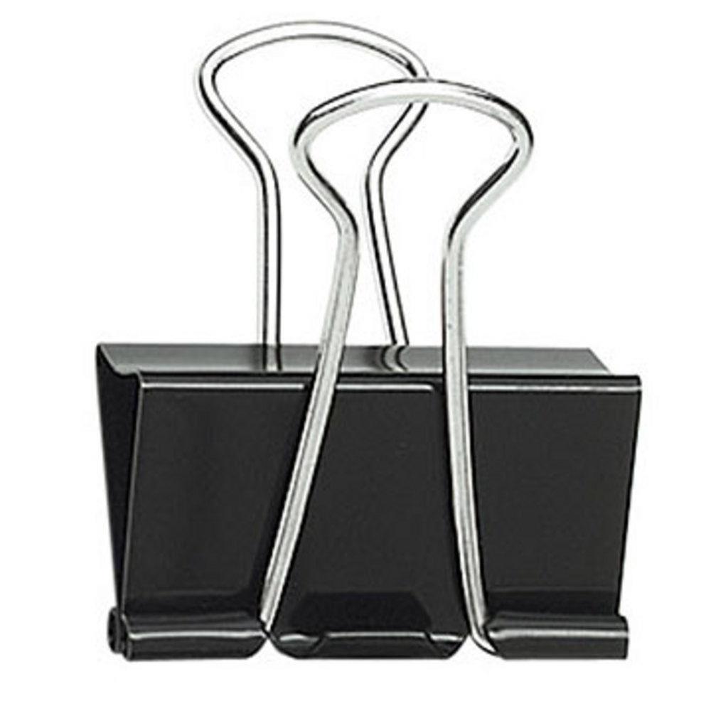 Pince double clip Raja - noire - 50 mm - capacit 120 feuilles - Bote de 12  (bote 12 units)