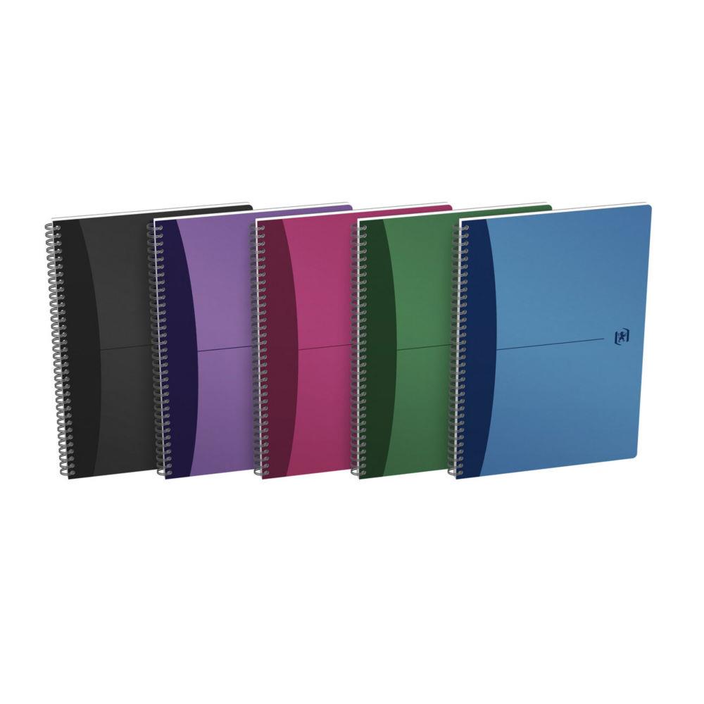 Cahier bureau Oxford Urban Mix - reliure spirales - couverture polypro - 100 pages - petits carreaux - 21 x 29,7 cm
