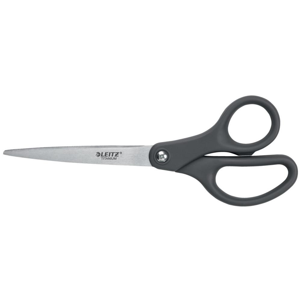 Ciseaux Leitz Titanium aux bouts ronds - Longueur 18 cm - Gris fonc