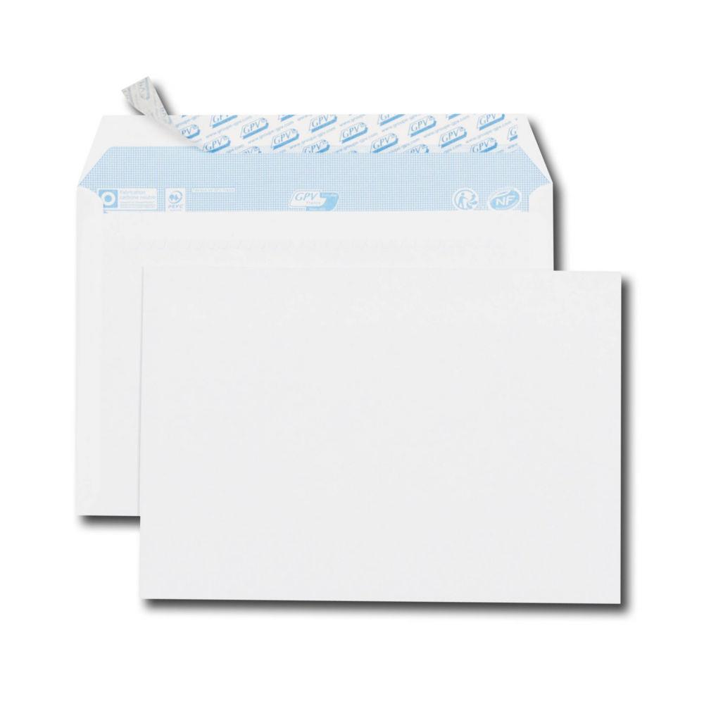 Enveloppe blanche C5 GPV 162 x 229 mm 80g sans fentre - autocollante bande protectrice - Lot de 50