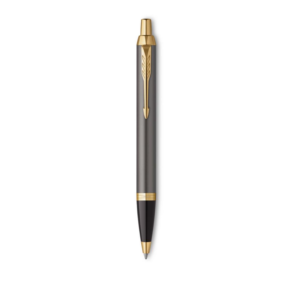 Stylo bille Parker IM Prmium Warm Grey GT - Gris mtallis et or