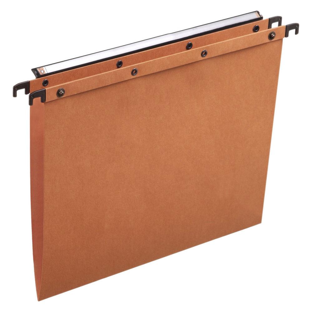 Dossiers suspendus AZO en carte Canson orange - pour tiroir - dos V - lot de 25