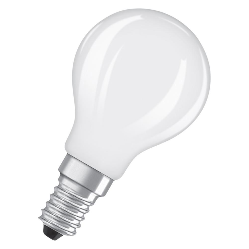 Ampoule LED Osram E14 Sph�rique opaque 3,4 W - 470 lm - Blanc chaud - Equivaut � 40 W