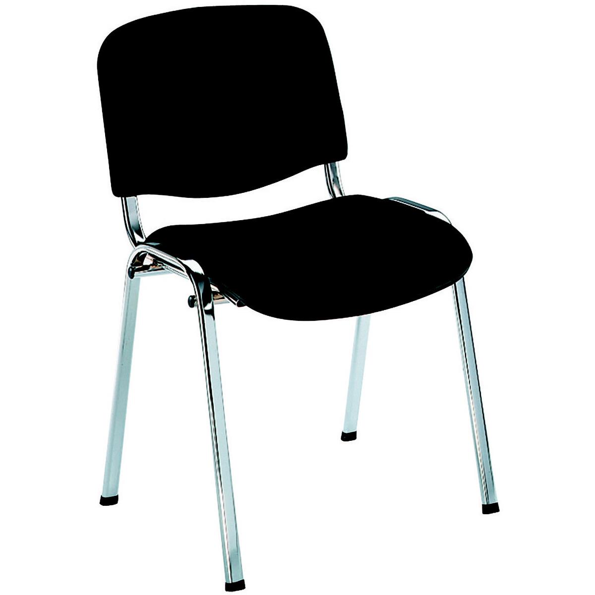 Chaise de runion & Confrence - tissu - noir - pieds chroms