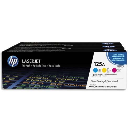 Cartouches de toner - Hp 125a pack de 3 toners laserjet cyan/magenta/jaune authentiques