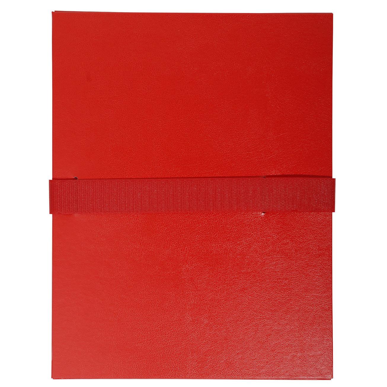 Chemise extensible Exacompta - en balacron - fermeture par sangle velcro - rouge
