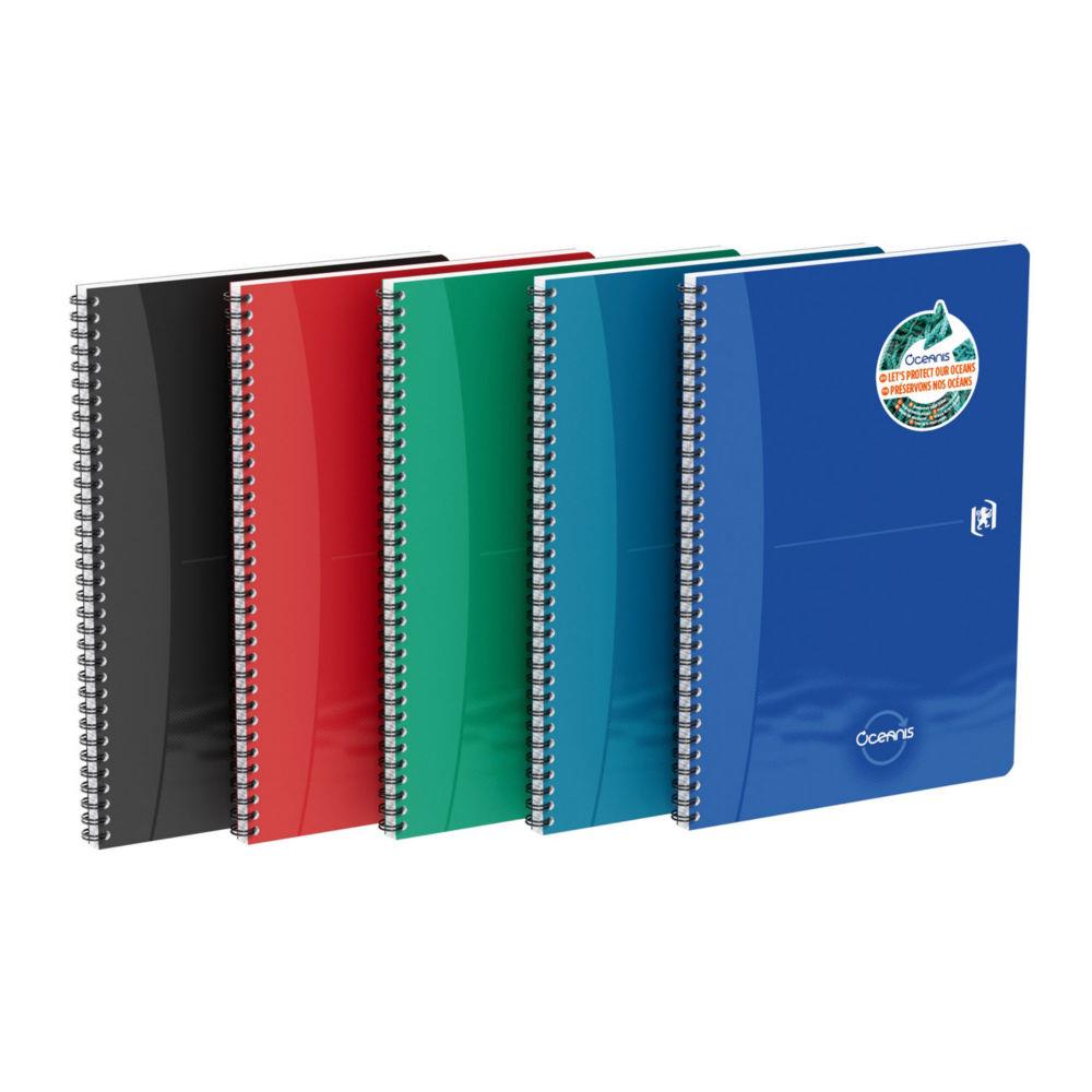 Cahier  spirale Office Oxford Oceanis A4 21 x 29,7 cm - 90g - Petits carreaux 5x5 - 180 pages