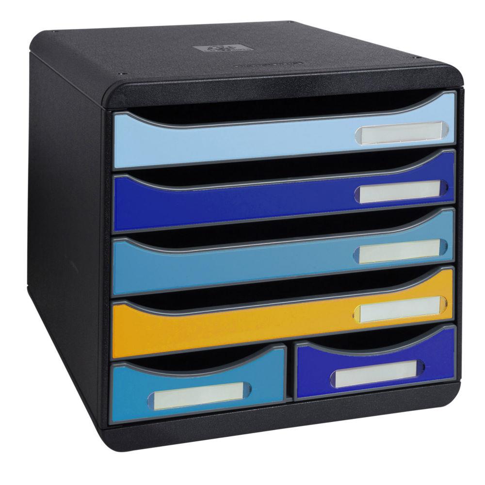 Module de classement Exacompta Big Box Bee Blue  la franaise - 6 tiroirs A4+ - Couleurs assorties