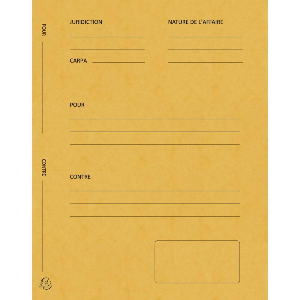 Dossiers de plaidoirie Exacompta pr-imprims en carte lustre coloris jaune - Lot de 25
