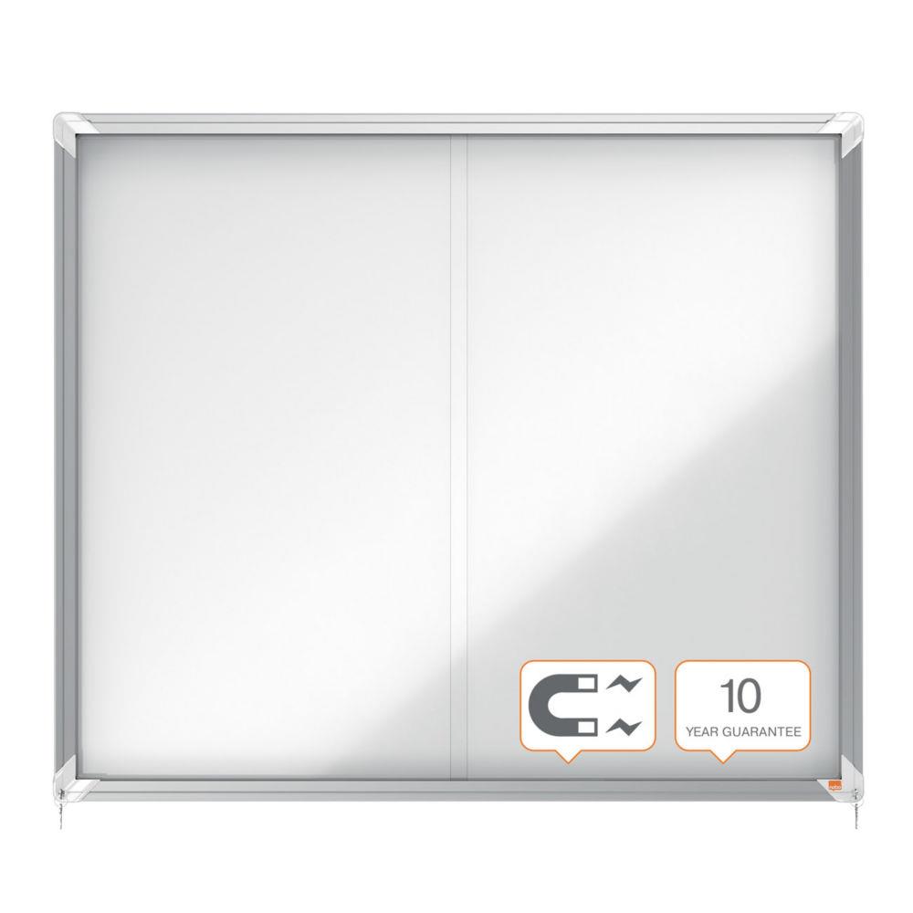 Vitrine d'intrieur Nobo Premium - Plus portes coulissantes fond magntique - 15 feuilles A4  - 114 x 97 cm