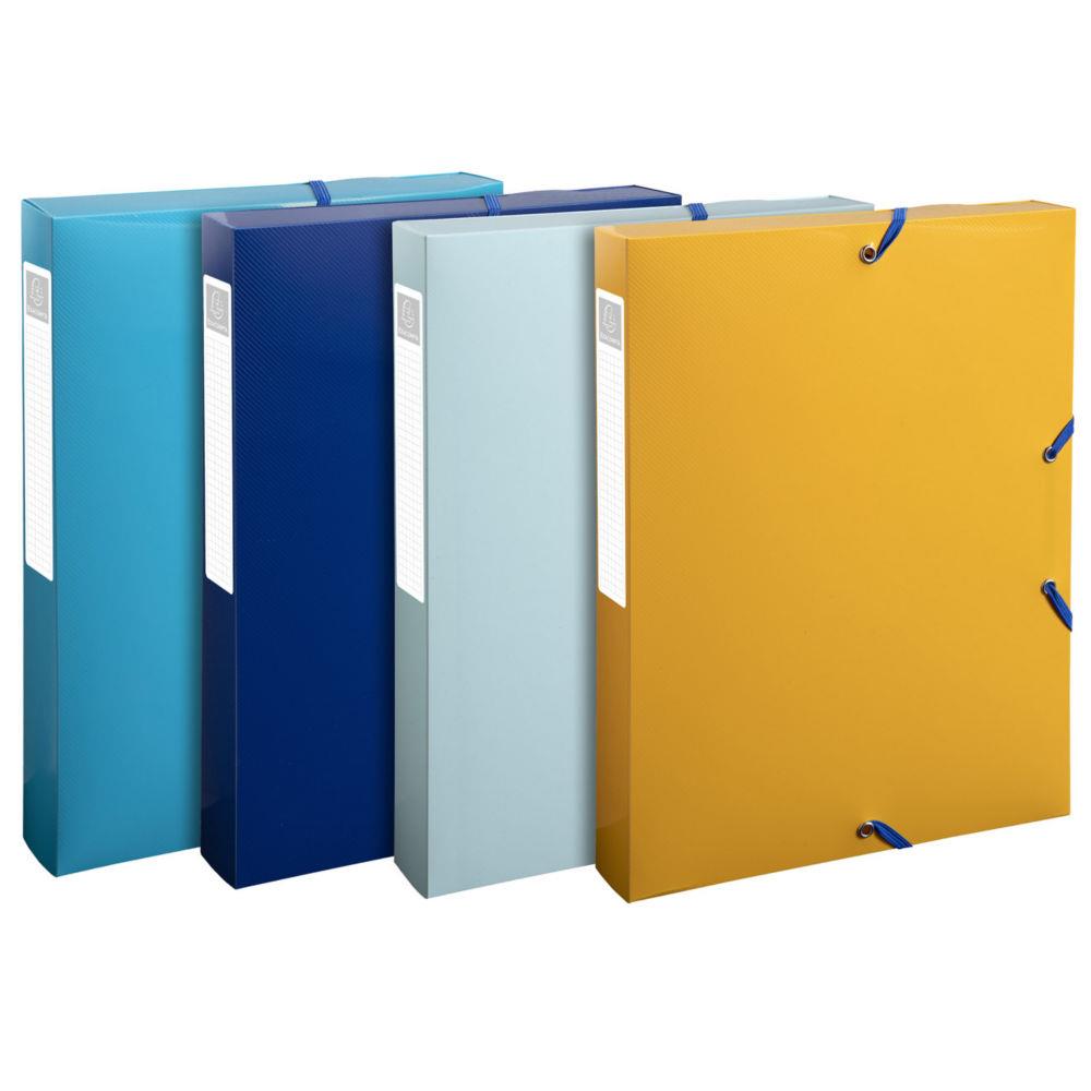 Bote de classement A4 Exacompta BeeBlue - Polypro recycl 7/10E - Dos 4 cm - Assorties