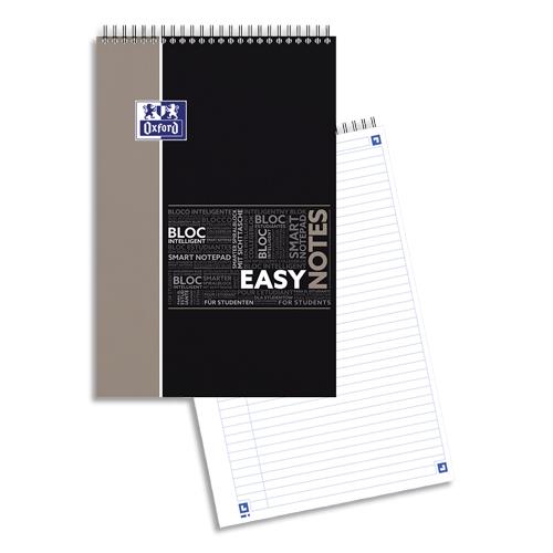 Bloc de bureau Oxford Easy Note - spiral - couverture polypro - 160 pages - lign - 21 x 31,5 cm
