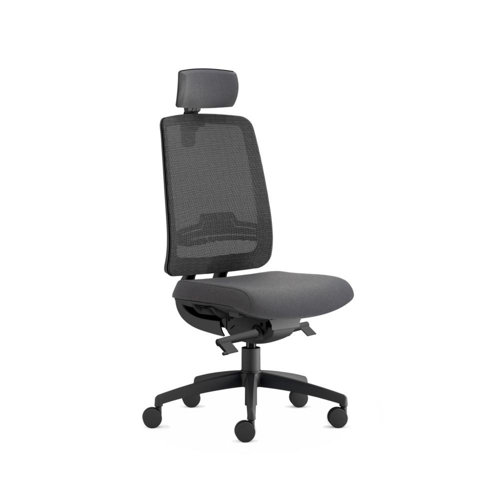 Sige de bureau Windsor avec appui-tte - maille filet , tissu Gris