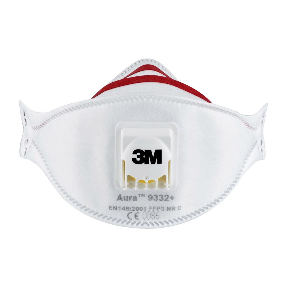 Masque anti poussire 3M pliable FFP3 avec soupape - Blanc - Lot de 2