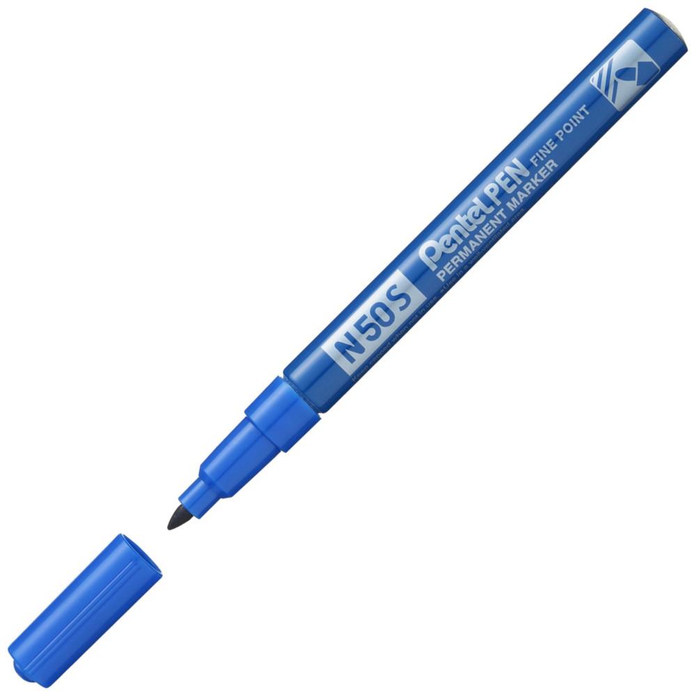 Marqueur permanent Pentel N50S - pointe ogive trait 1mm - bleu
