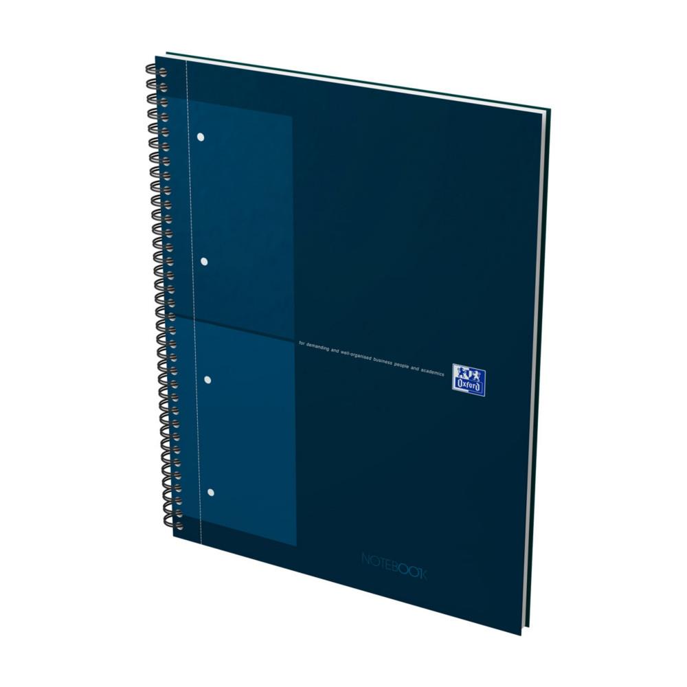 Cahier � spirale Oxford International Notebook 23 x 29,7 cm - Perfor� 4 trous - Petits carreaux 5x5 - 160 pages - Bleu