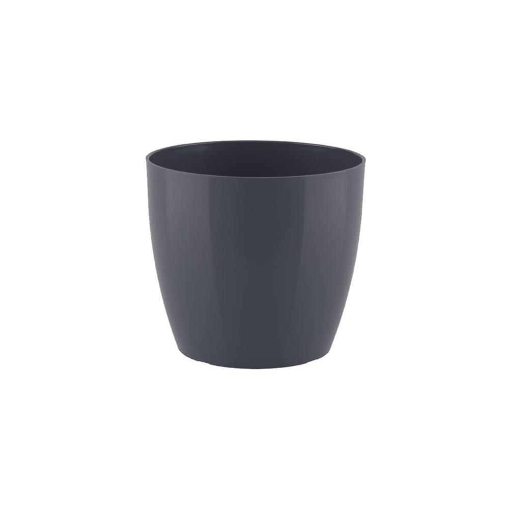 Pot de fleurs San Remo - diamtre 25 cm - gris anthracite