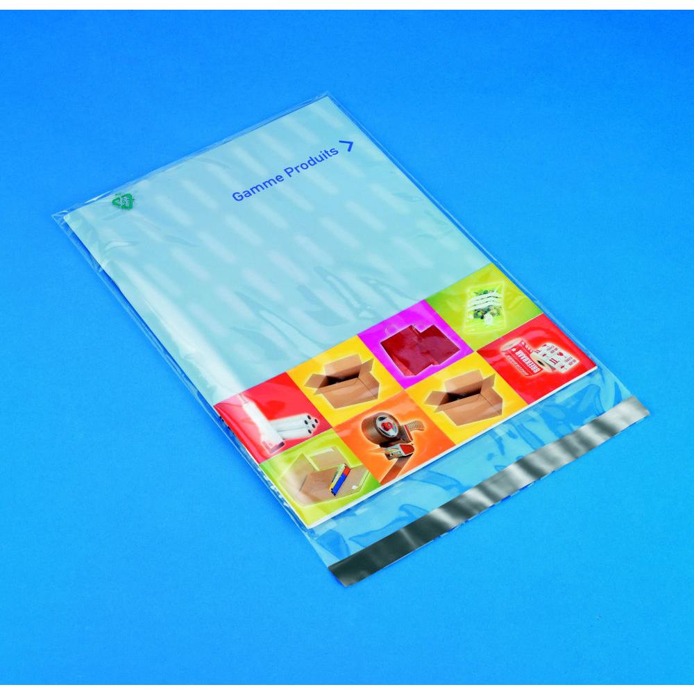 Sachet plastique haute brillance  fermeture adhsive - 22 x 31 cm - transparent - carton de 1000