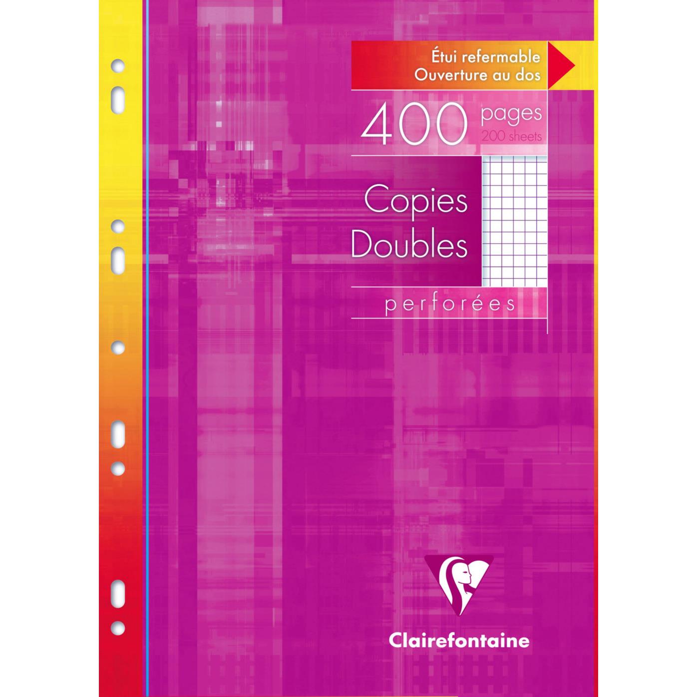 Copies doubles A4 400 pages - 5x5 - 210 x 297 mm blanc 90g/m - paquet de 200