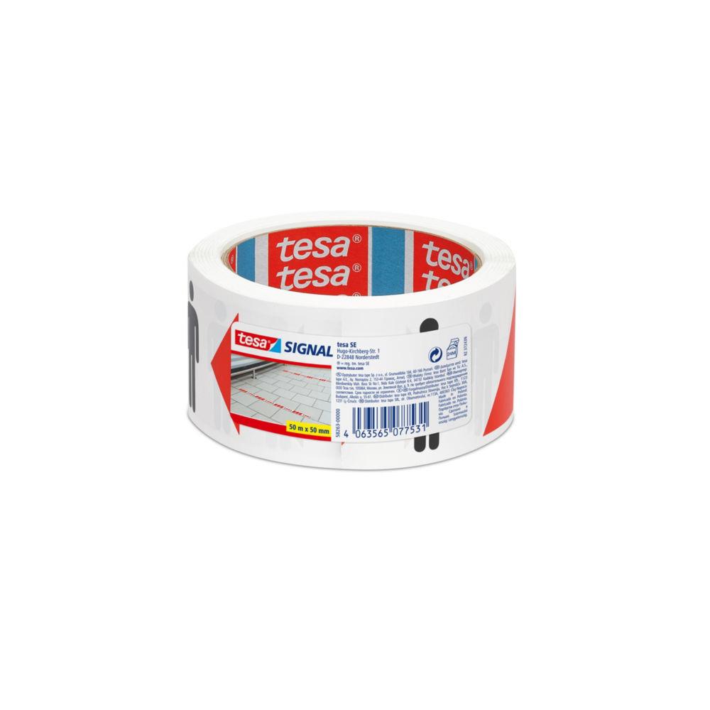 Ruban adhsif de distanciation sociale Tesa - 50 m x 50 mm  - lot de 6