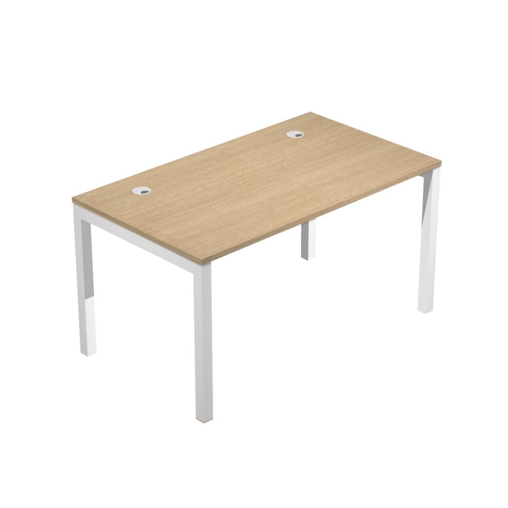 Bureau Java 140 x 80 cm  Plateau Ch�ne Pi�tement Arche Blanc