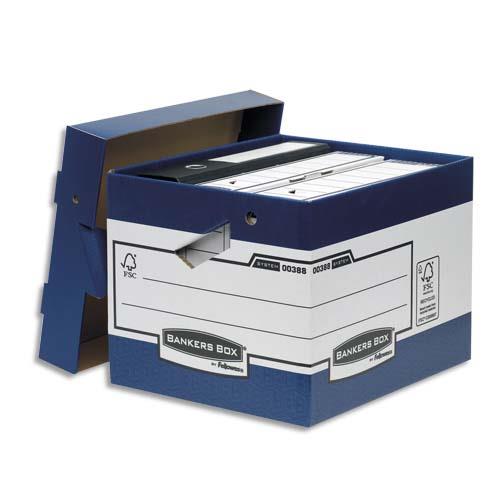 Caisse multi-usage ergonomique  montage automatique Bankers Box - 33,3 x 28,5 x 39cm - carton recycl