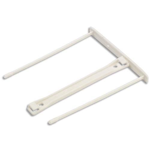 Bote de 100 attaches plastique pour archivage avec poigne de transfert plastique - blanc