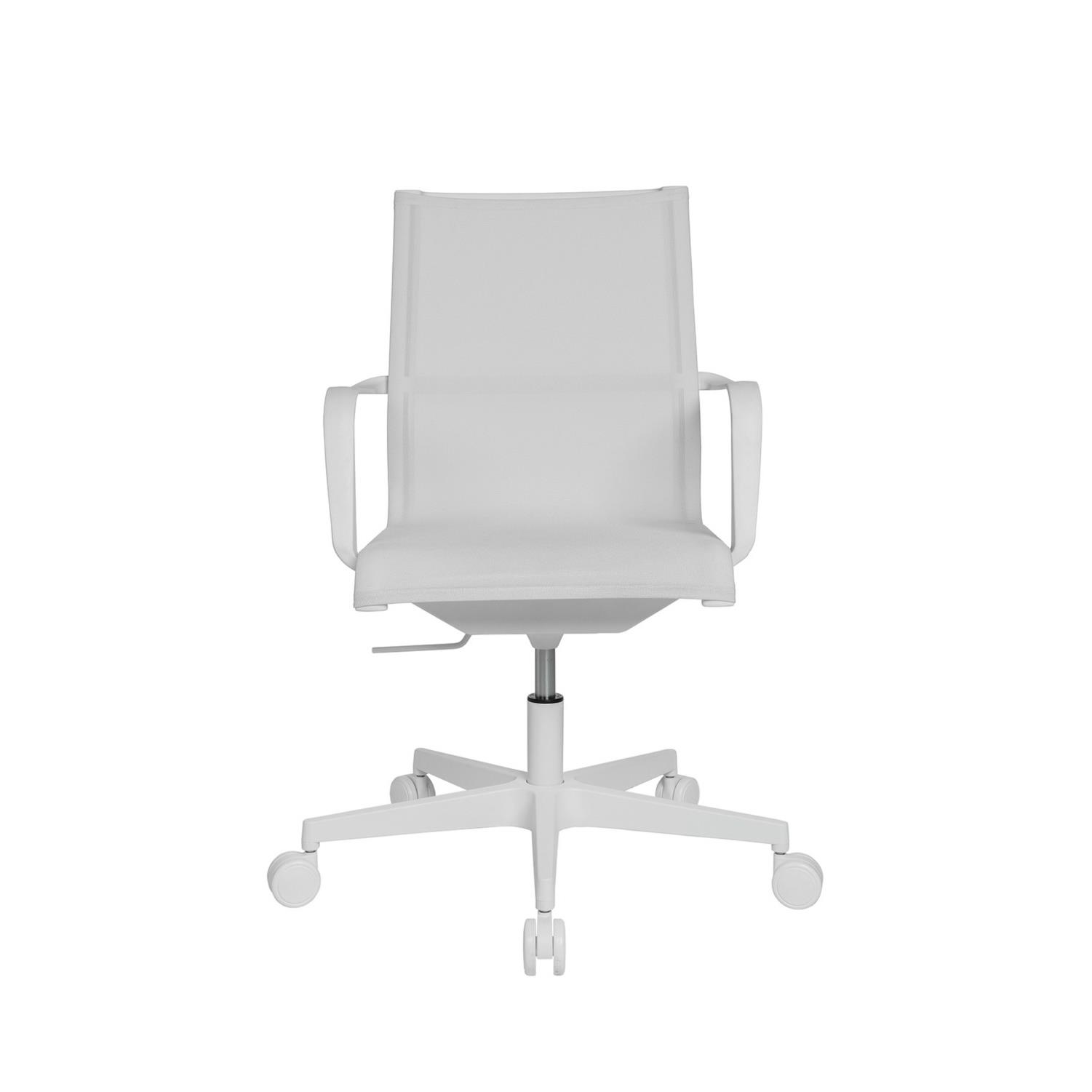 Fauteuil de bureau Emma Sitness avec accoudoirs - Assise et dossier en maille filet - Blanc