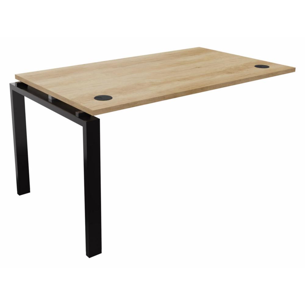 Bureau suivant E-link L 140 x P 80 cm - Plateau Ch�ne Nebraska pieds m�tal Noir