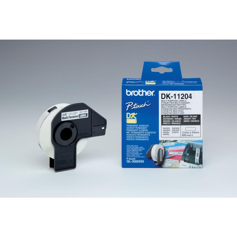 Etiquettes multi-usages - Brother DK11209 - Noir et Blanc - 29 x 62 mm