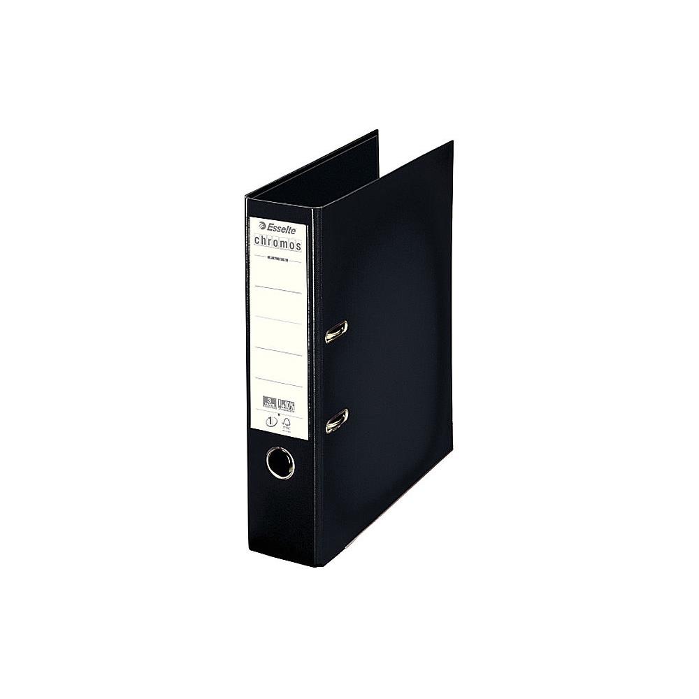 Classeur  levier Chromos Plus - dos 8 cm - plastifi intrieur et extrieur - noir