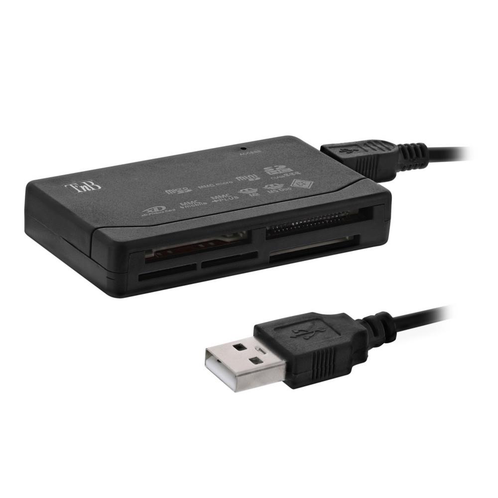 Lecteur de carte TNB m�moire universel USB 2.0 -USB-A - 10 en 1 - Noir