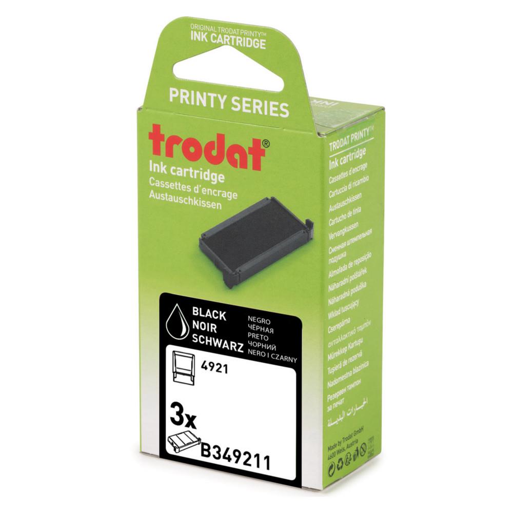 Cassettes d'encre de rechange pour Tampons Trodat Printy 4921 - Pack de 3 cassettes noires