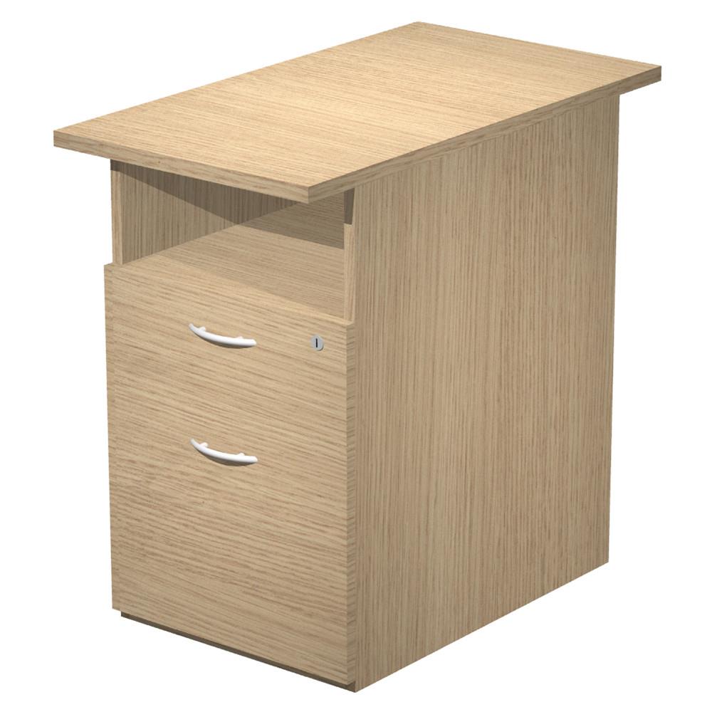 Caisson Pulse hauteur bureau - 2 tiroirs - prof. 80 cm - chne