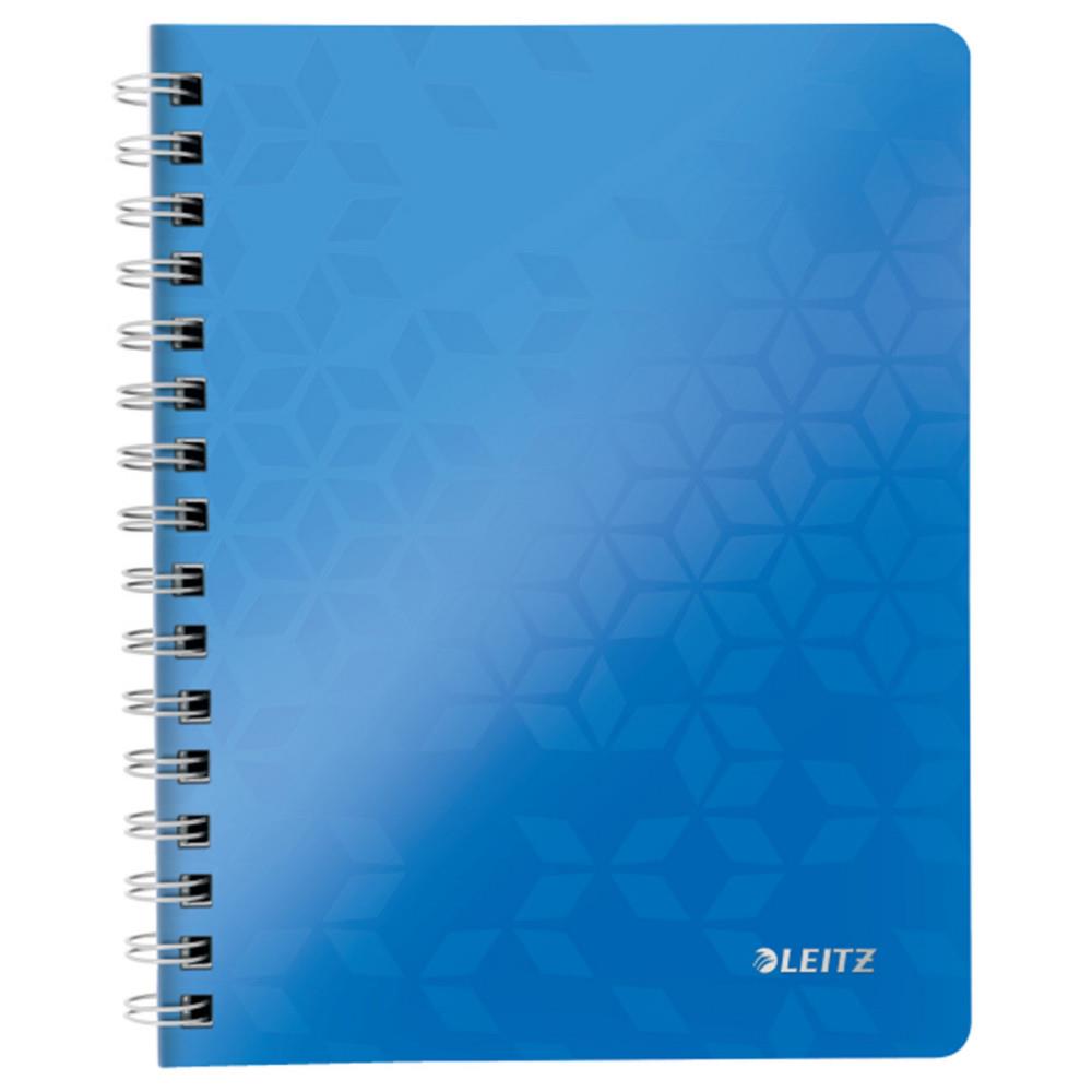 Cahier A5 Leitz quadrill� 5x5 Spiral� WOW - Couverture PP - 80 feuilles - Bleu
