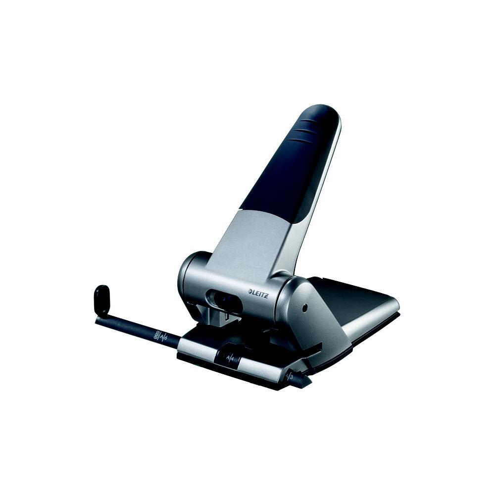 Perforateur 2 trous grande capacit Leitz Akto 51800 - capacit 65 feuilles - gris mtal