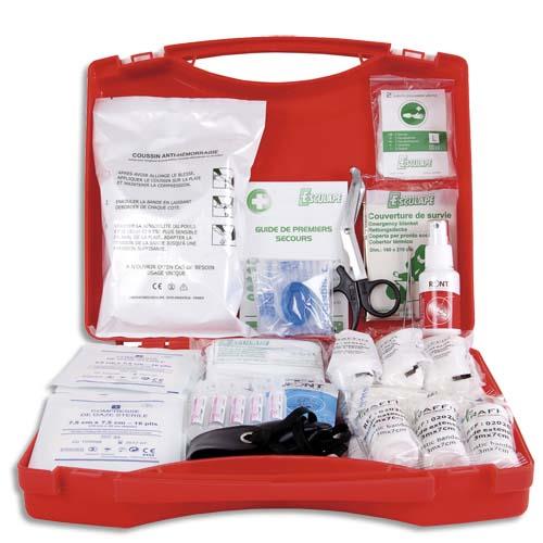 Trousse premier secours BTP 20 pour 10  20 personnes, support mural