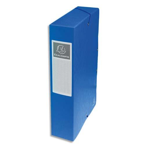 Bote de classement Exacompta Exabox - en carte lustre 7/10e - dos 6 cm - bleu