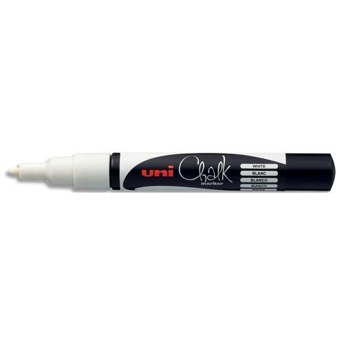 Marqueur craie Uniball Chalkmarker - pointe ogive fine - blanc