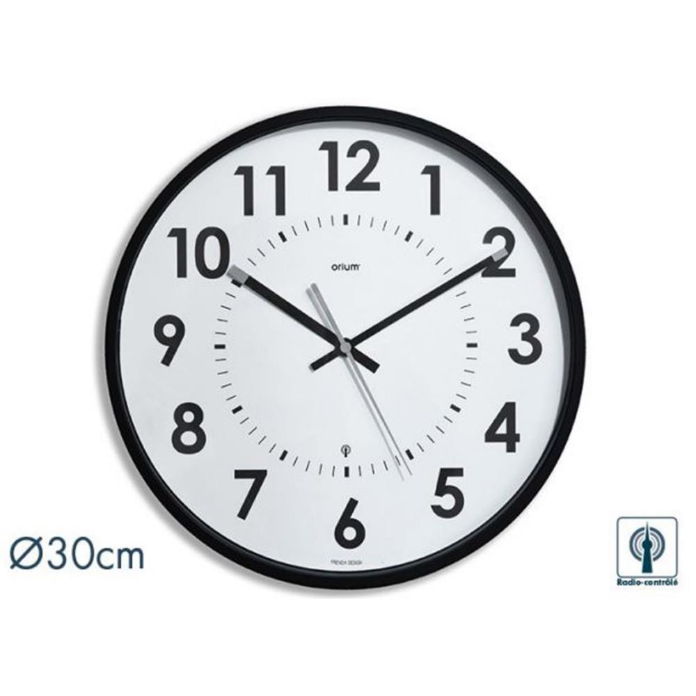 Horloge analogique murale ORIUM Abylis silencieuse - Diamtre 30 cm - Noir