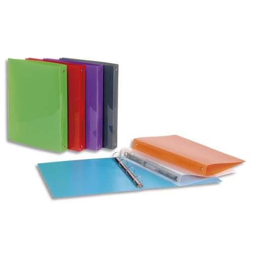 Classeur 4 anneaux 30 mm Viquel Propyglass - polypropylne 5/10e - dos 3 cm - coloris assortis