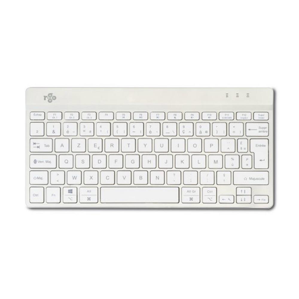 R-go tools clavier ergonomique r-go compact break, clavier compact avec logiciel de pause,azerty (fr), bluetooth, blanc