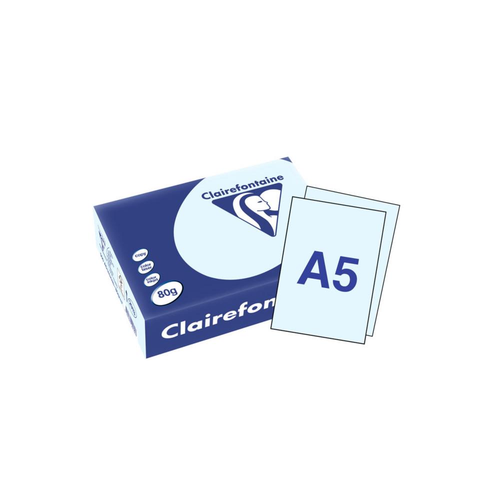Papier A5 Clairefontaine couleur Troph�e - 80g - Ramette de 500 feuilles - Bleu